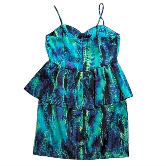 Kensie dresses peplum mini dress rich emerald combo size 4 NWT - Picture 3 of 10